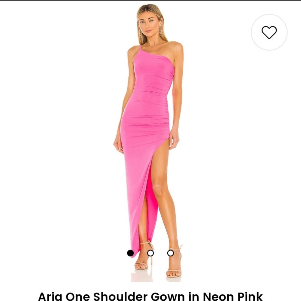NWT Nookie Aria One Shoulder Gown in Neon Pink